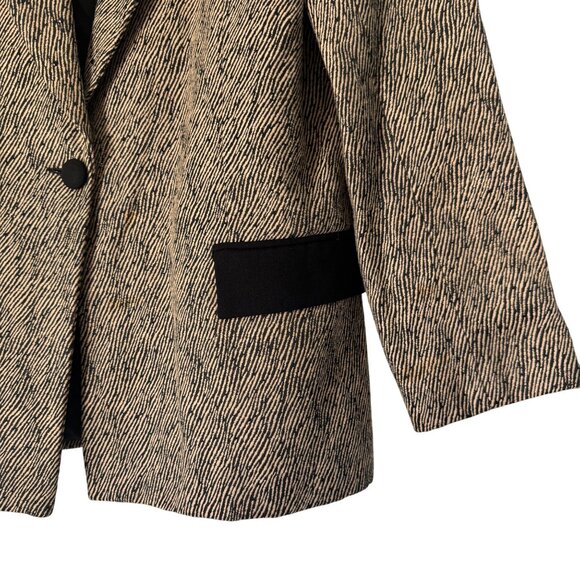 Vintage Veleno New York Women's Blazer Jacket Brown Black Made In USA, Size S - Picture 3 of 10